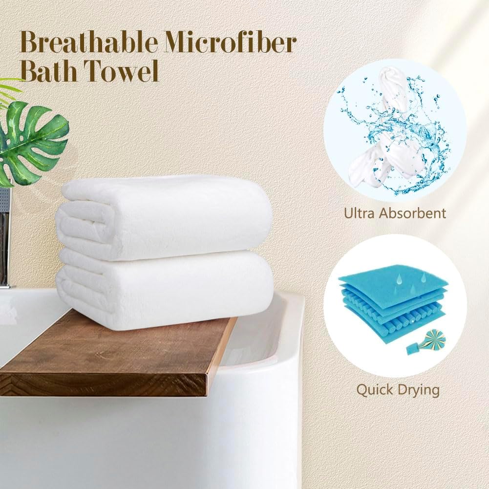 Luxury Soft & Absorbent White Bath Towel - Premium Cotton