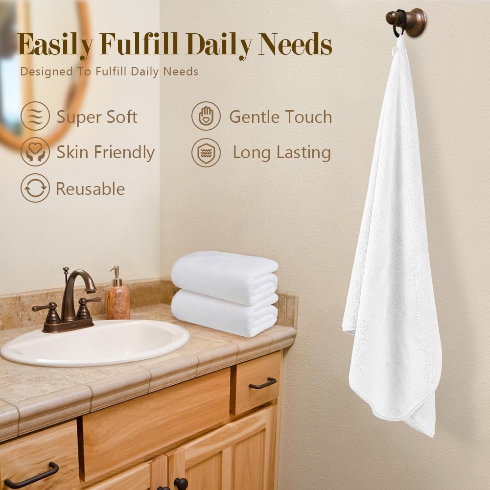 Luxury Soft & Absorbent White Bath Towel - Premium Cotton