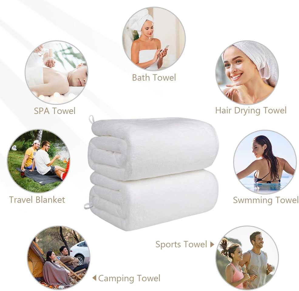 Luxury Soft & Absorbent White Bath Towel - Premium Cotton
